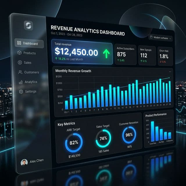 Statistiques de revenus boutique web